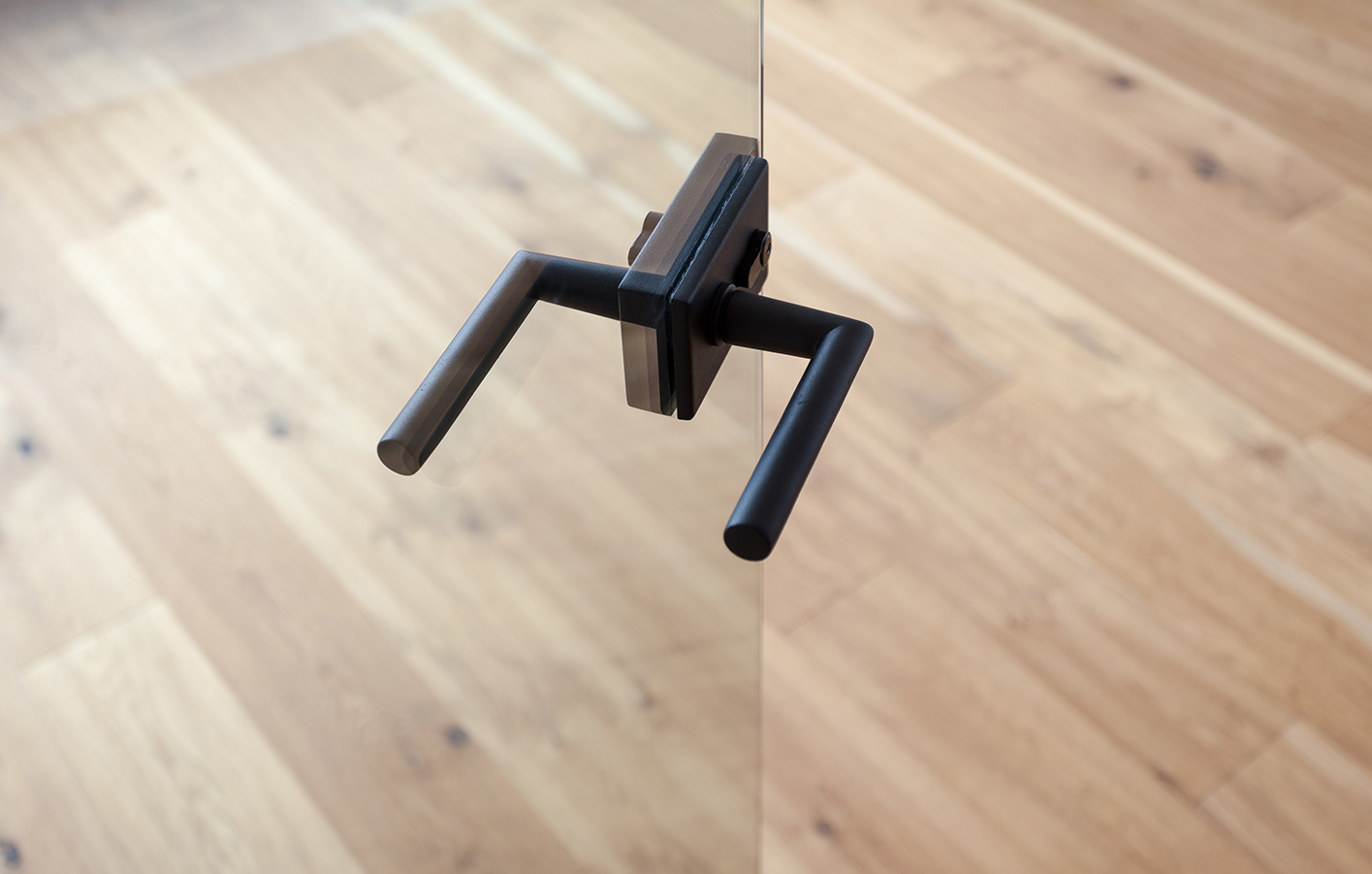 moderne Ganzglastüren für Durchblick mit Design Kind blickt durch die geöffnete Glastür